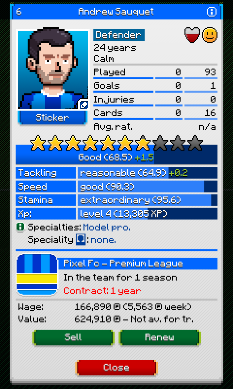 Player details